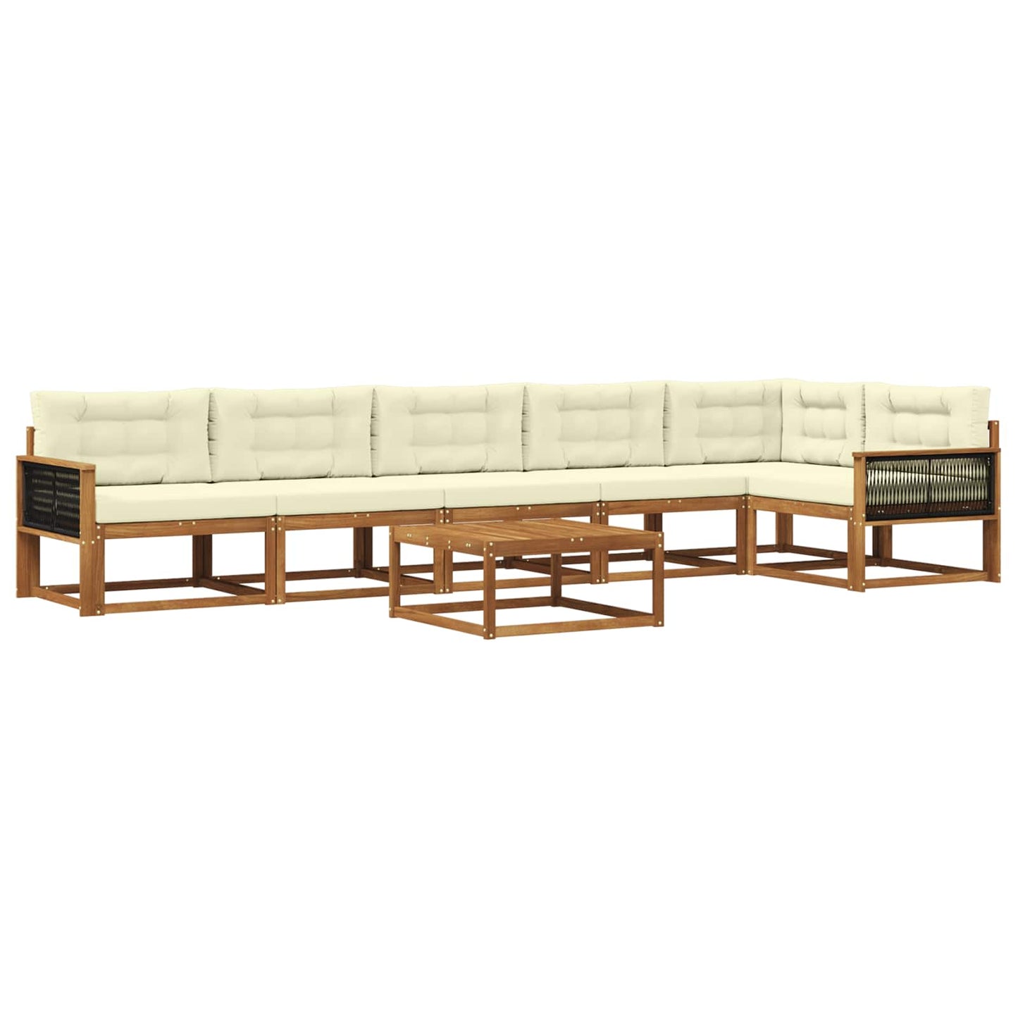 Outdoor-Sofagarnitur mit Kissen 7 pcs Natur und Creme