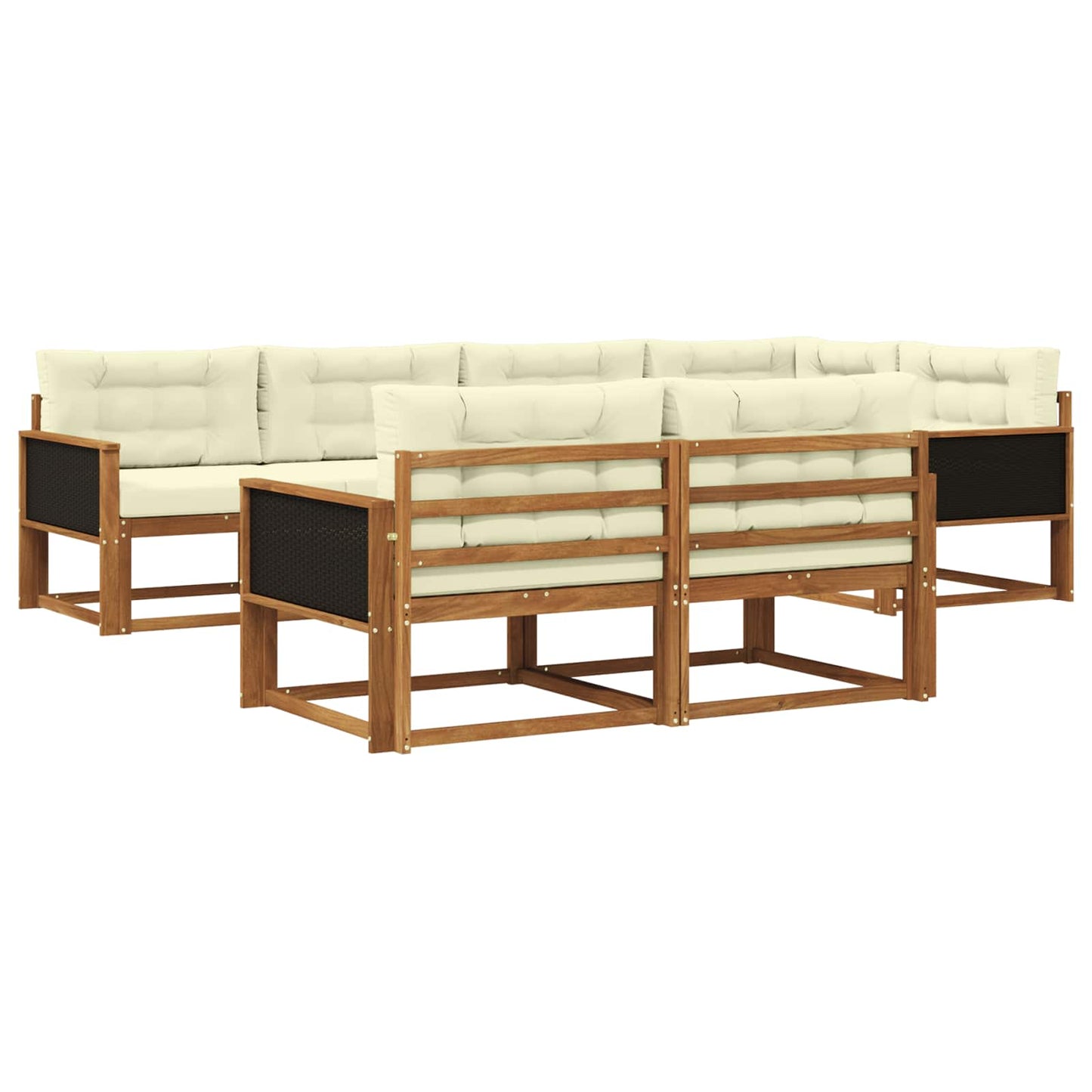 Outdoor-Sofagarnitur 8 stk. Natur und Creme