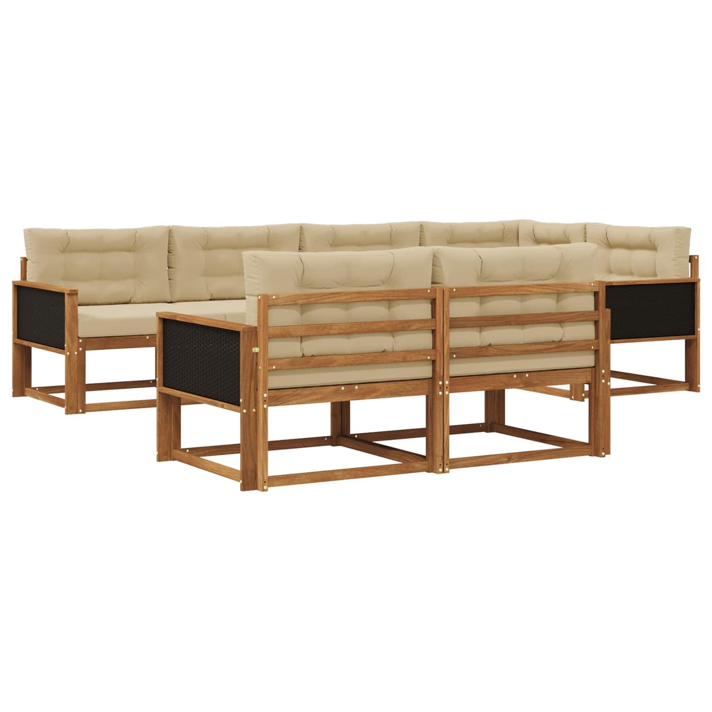 Outdoor-Sofagarnitur 8 stk. Natur und Beige