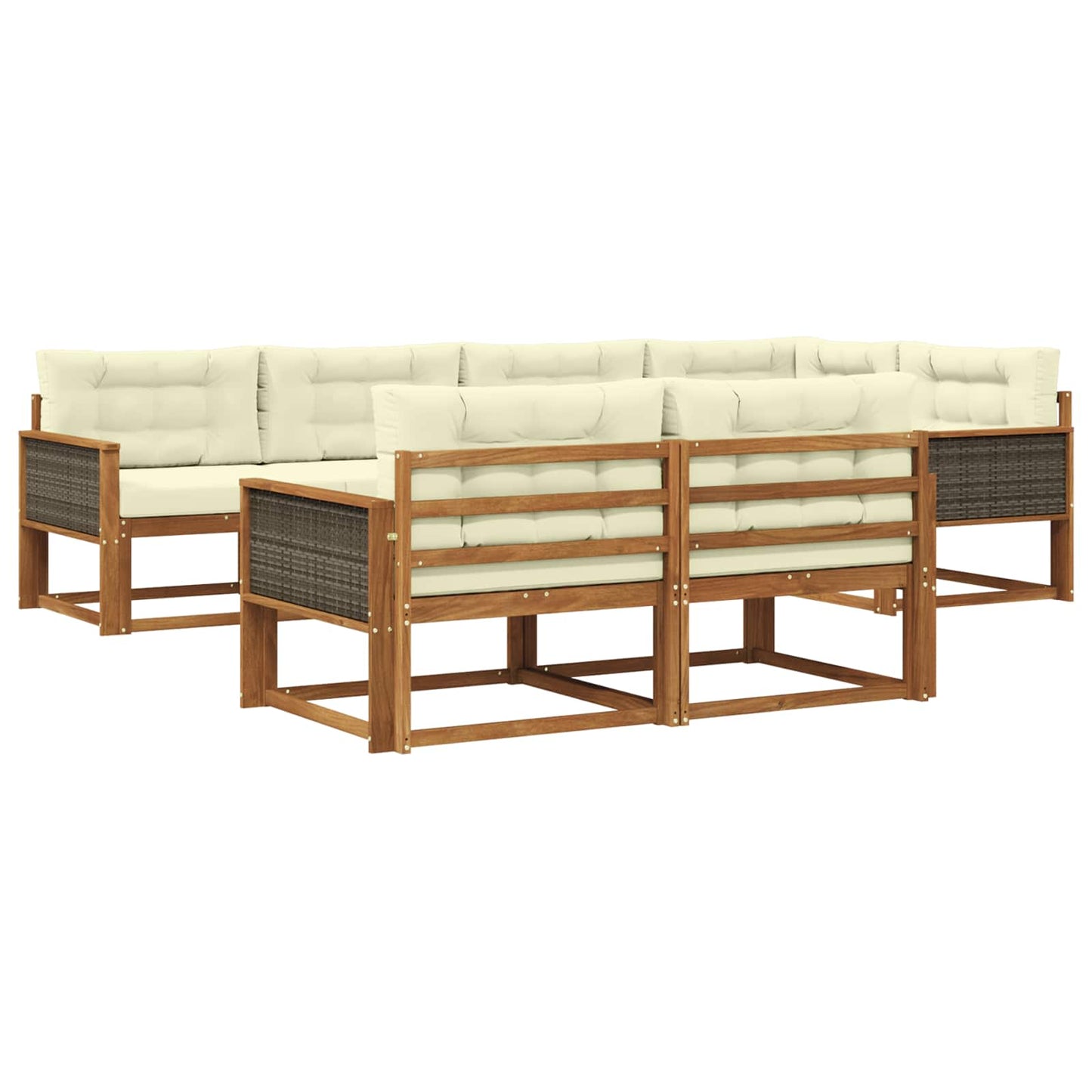 Outdoor-Sofagarnitur 8 pcs Natur und Creme