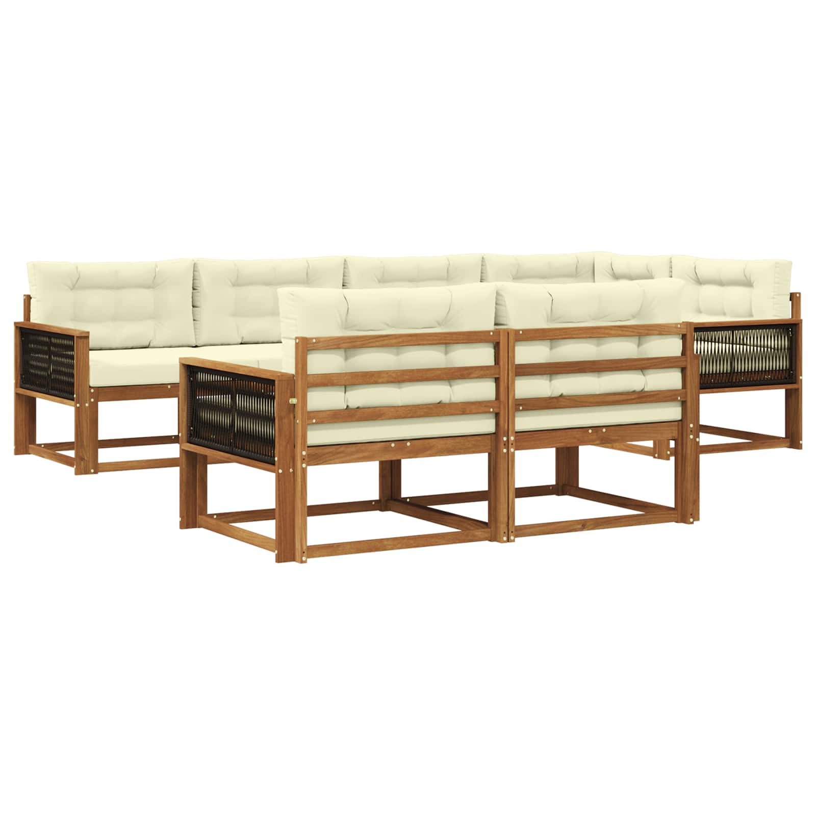 Outdoor-Sofagarnitur 8 stk. Natur und Creme