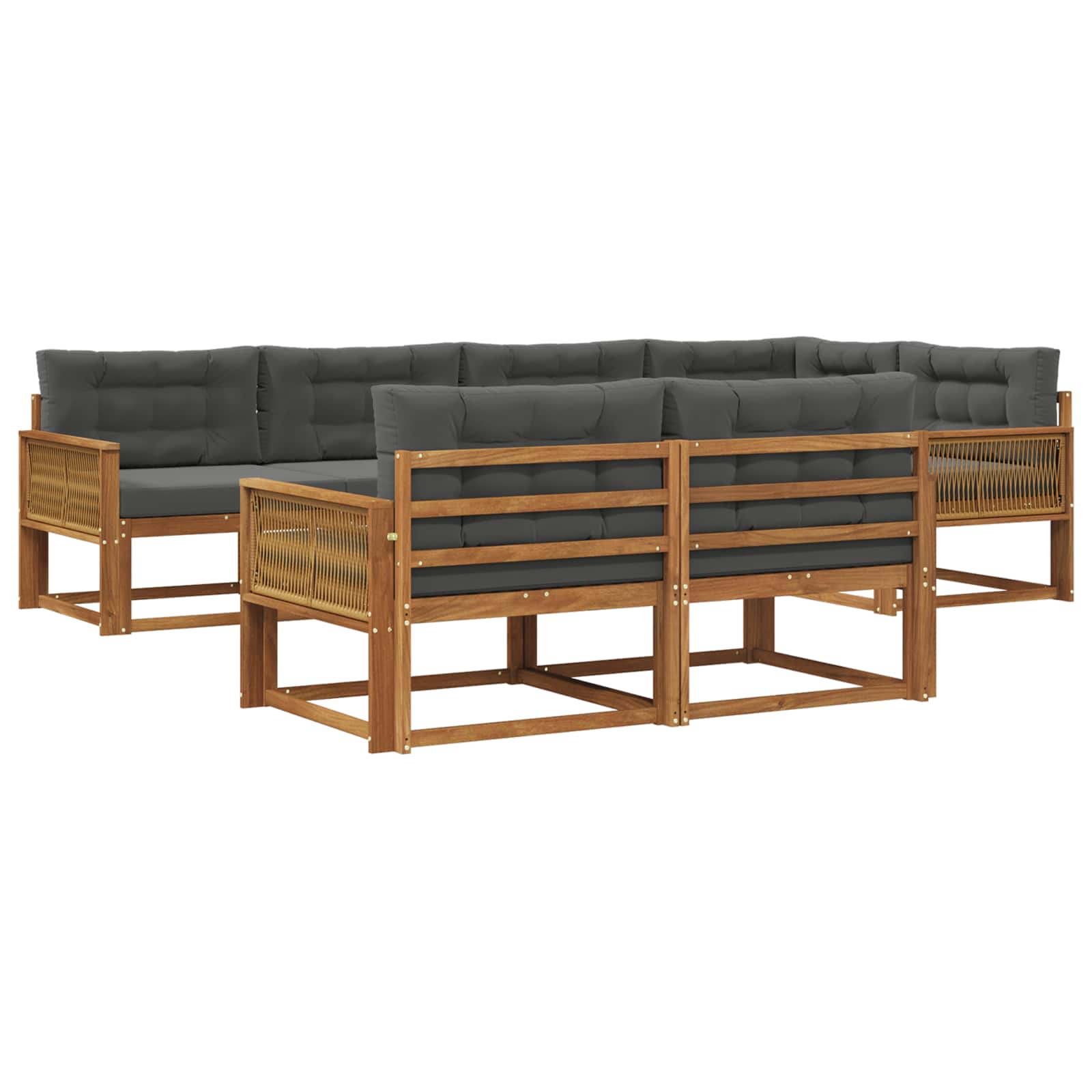 Outdoor-Sofagarnitur 8 stk. Natur und Anthrazit