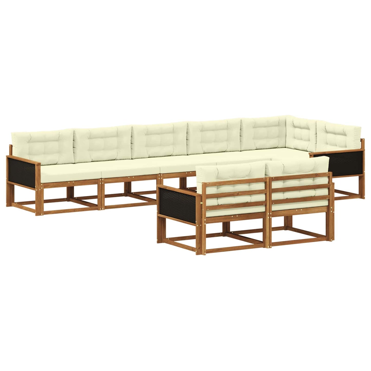 Outdoor-Sofagarnitur 8 stk. Natur und Creme