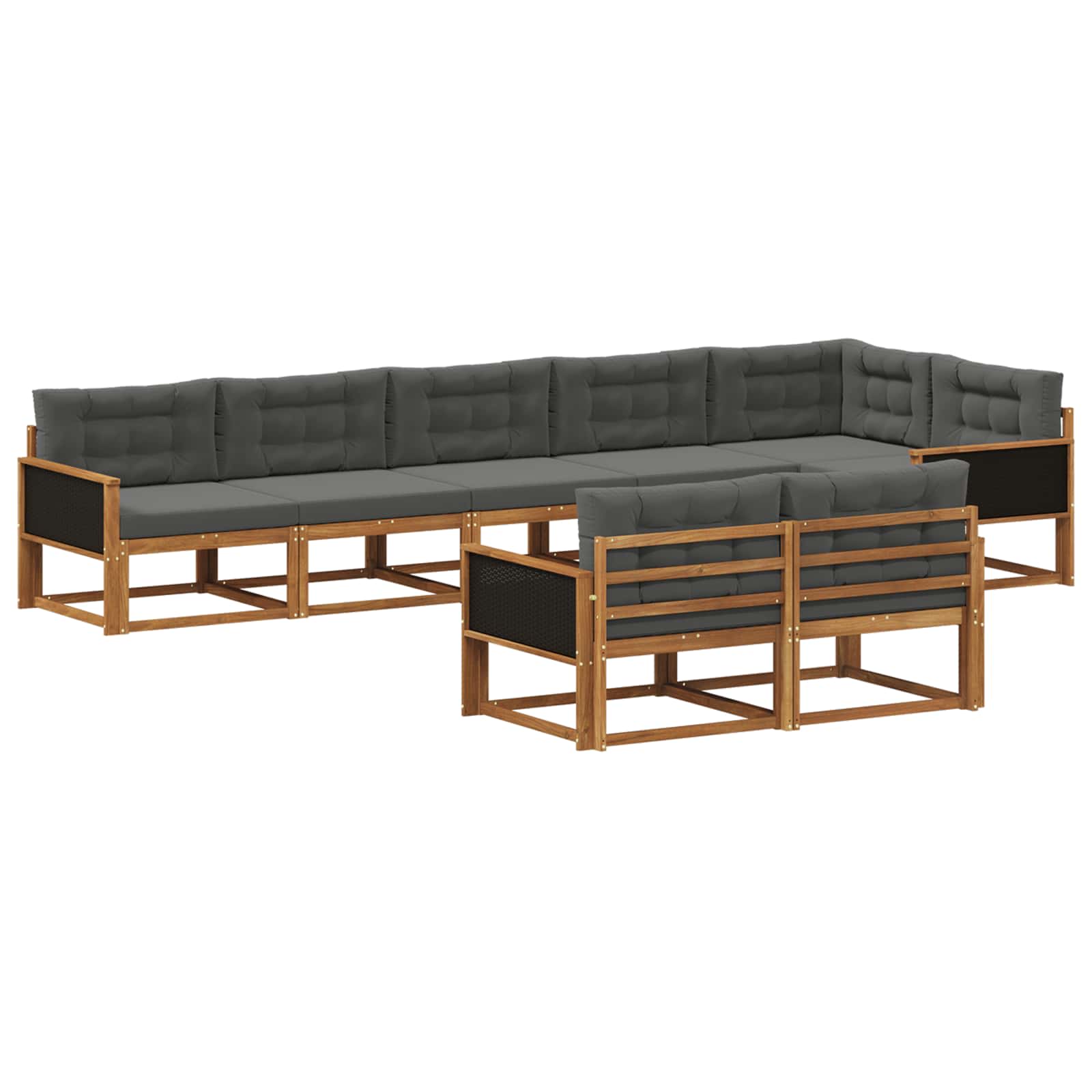 Outdoor-Sofagarnitur 8 stk. Natur und Anthrazit