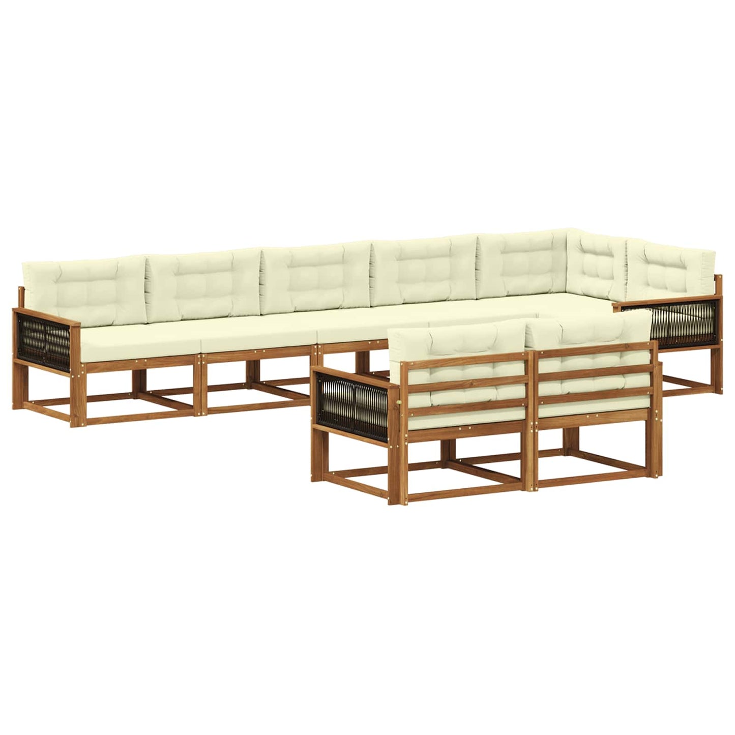 Outdoor-Sofagarnitur 8 stk. Natur und Creme
