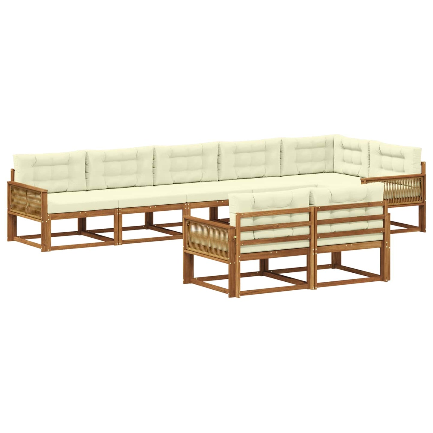 Outdoor-Sofagarnitur 8 stk. Natur und Creme