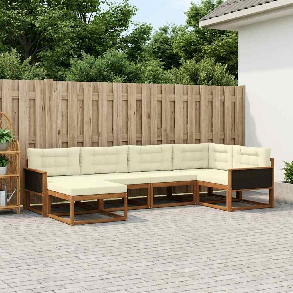 Outdoor-Sofagarnitur 6 stk. Natur und Creme