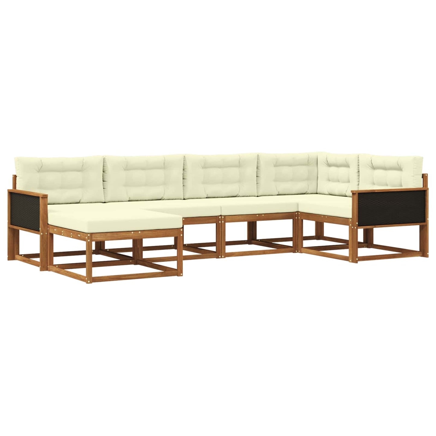 Outdoor-Sofagarnitur 6 stk. Natur und Creme