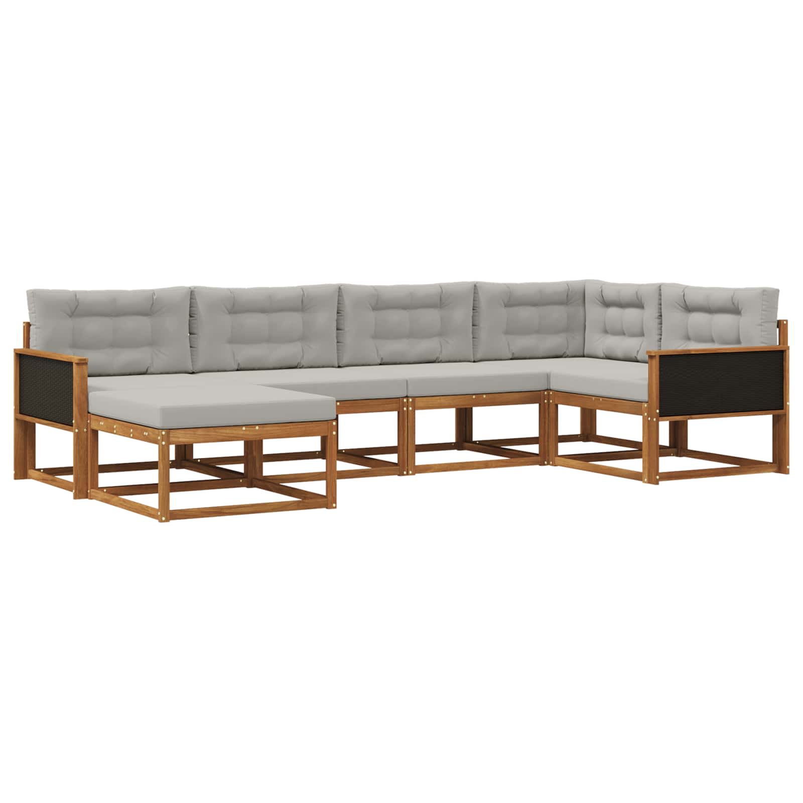 Outdoor-Sofagarnitur mit Kissen 6 pcs Natural and Light grey