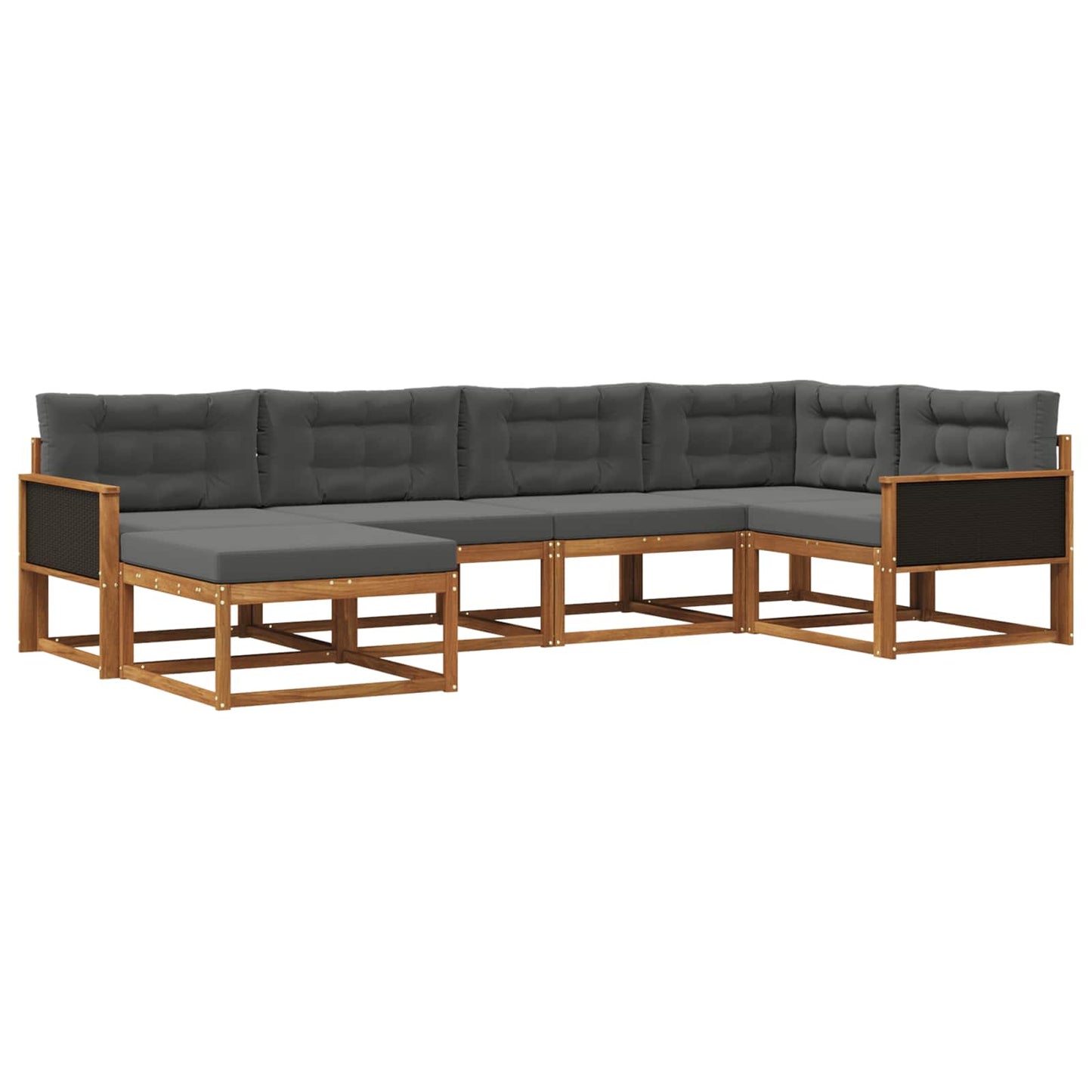 Outdoor-Sofagarnitur 6 stk. Natur und Anthrazit