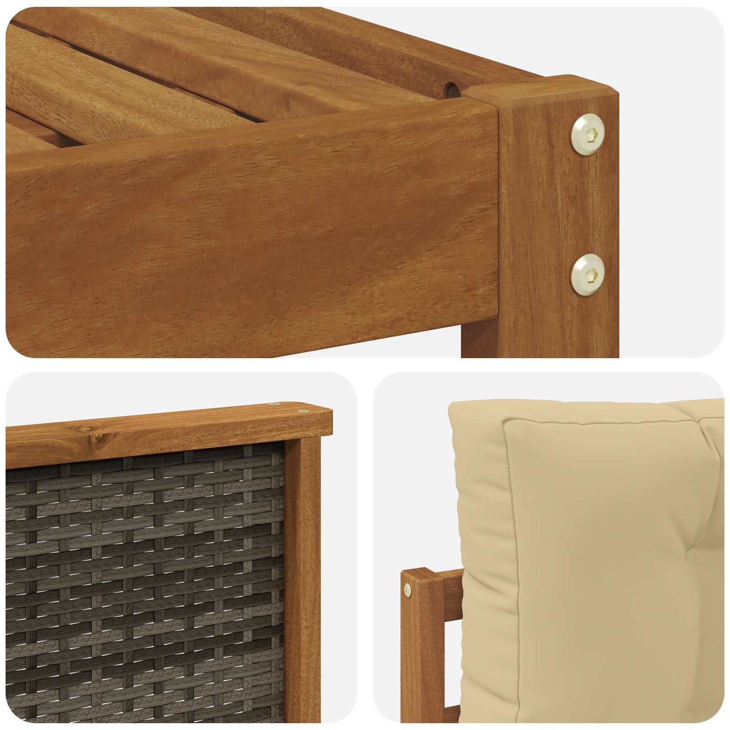 Outdoor-Sofagarnitur 6 stk. Natur und Beige