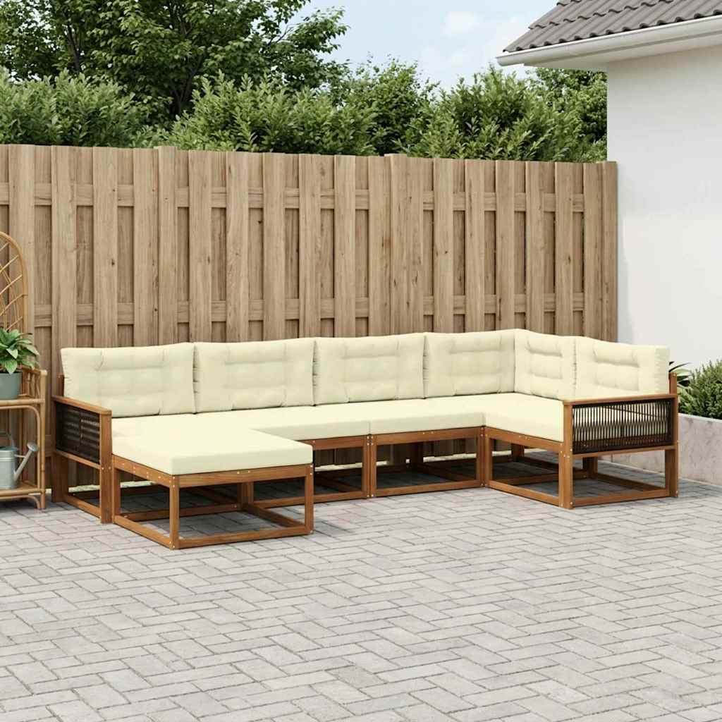 Outdoor-Sofagarnitur 6 pcs Natur und Creme