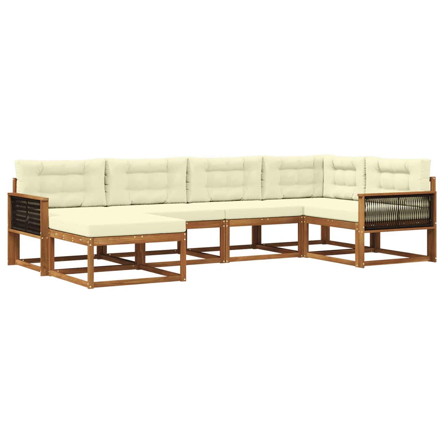 Outdoor-Sofagarnitur 6 pcs Natur und Creme