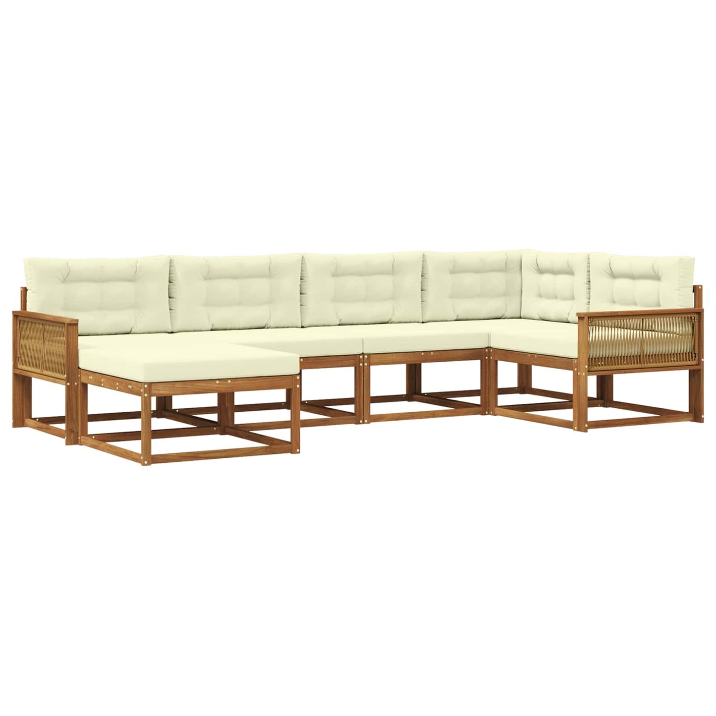 Outdoor-Sofagarnitur 6 stk. Natur und Creme