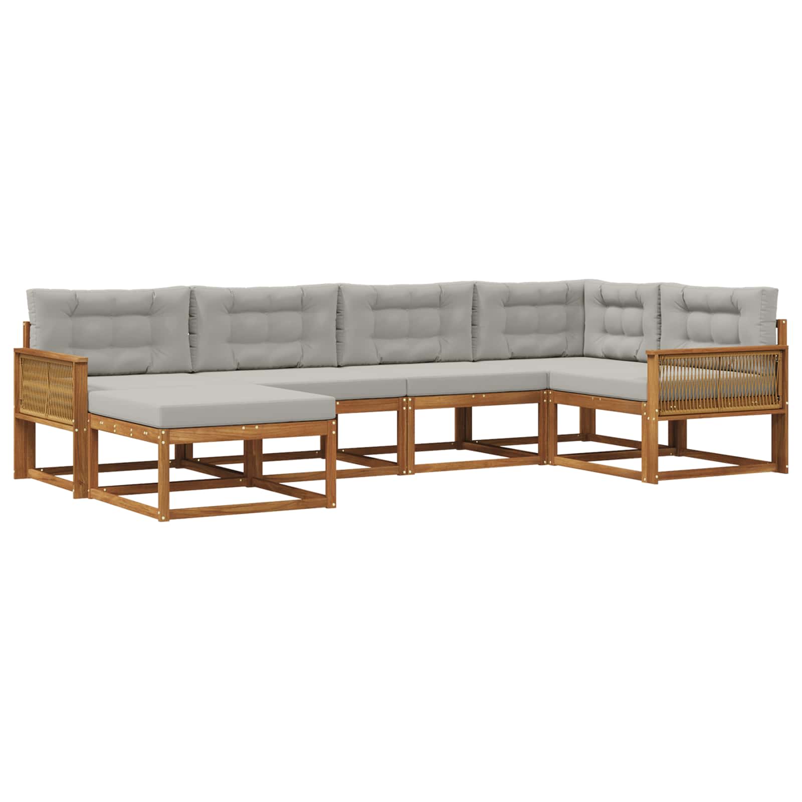 Outdoor-Sofagarnitur mit Kissen 6 pcs Natural and Light grey