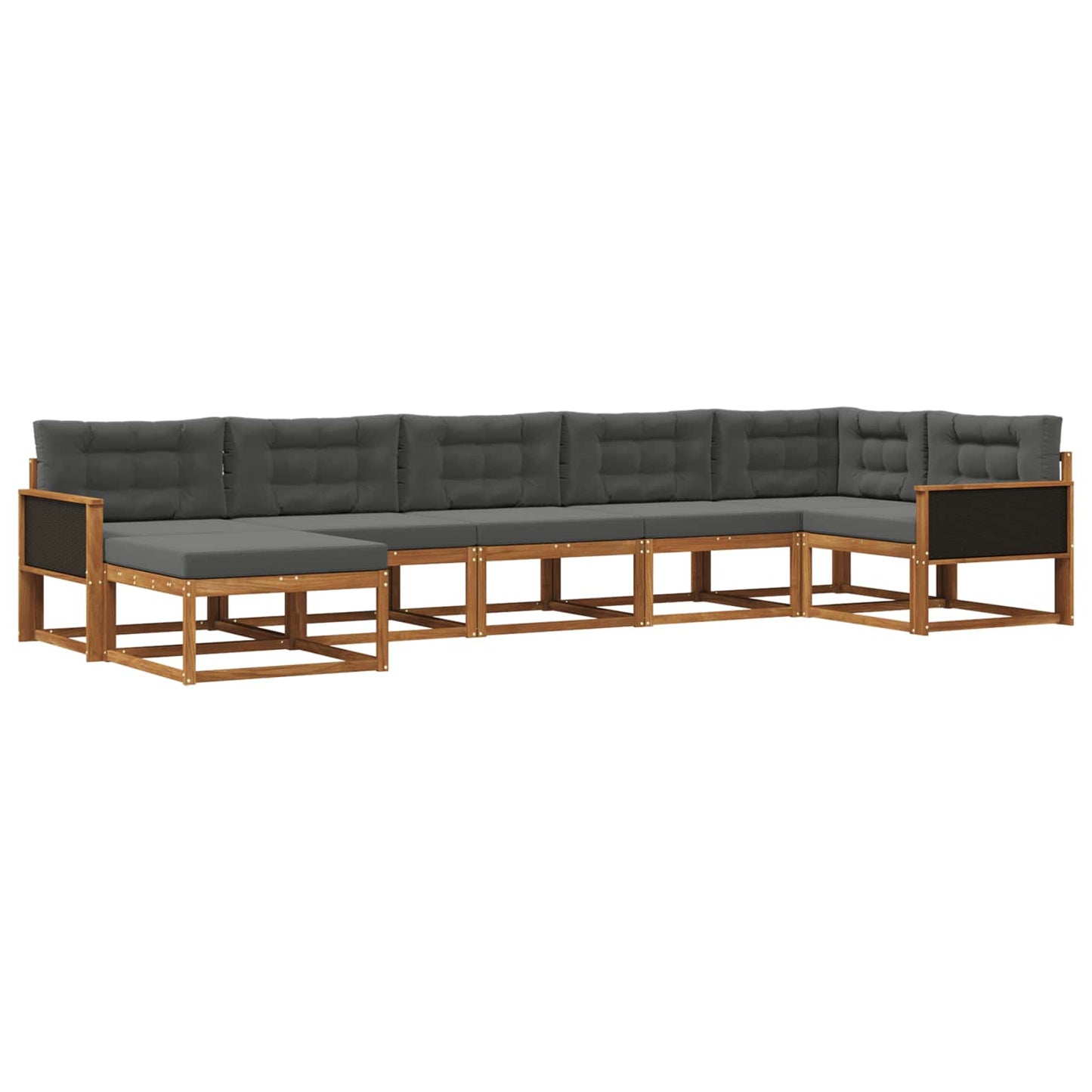 Outdoor-Sofagarnitur 7 stk. Natur und Anthrazit