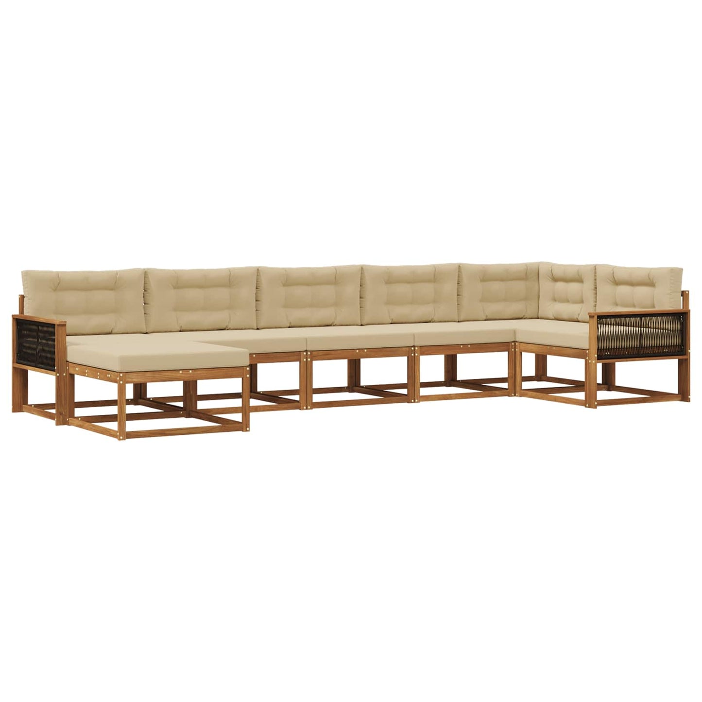 Outdoor-Sofagarnitur 7 stk. Natur und Beige