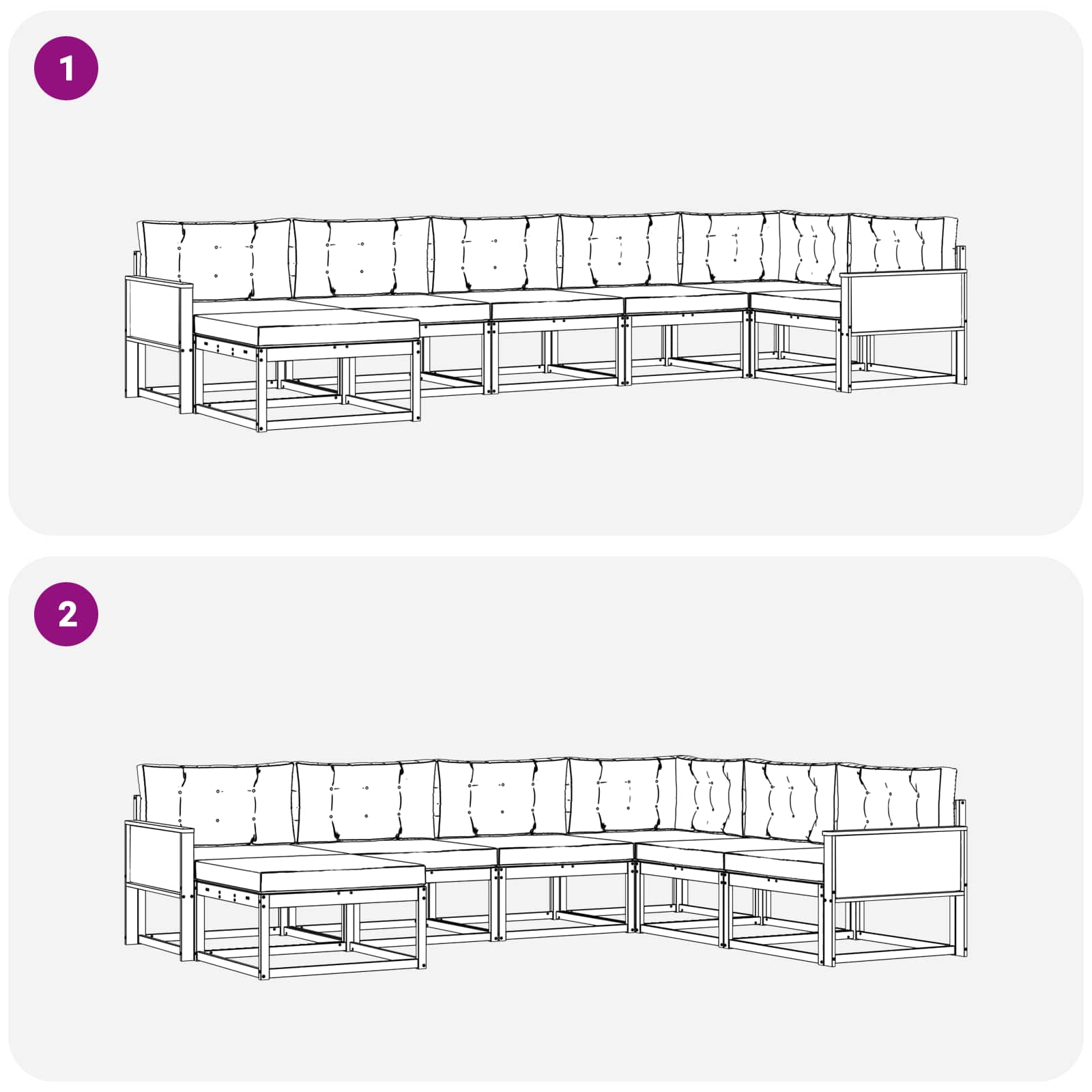 Outdoor-Sofagarnitur 7 stk. Natur und Beige