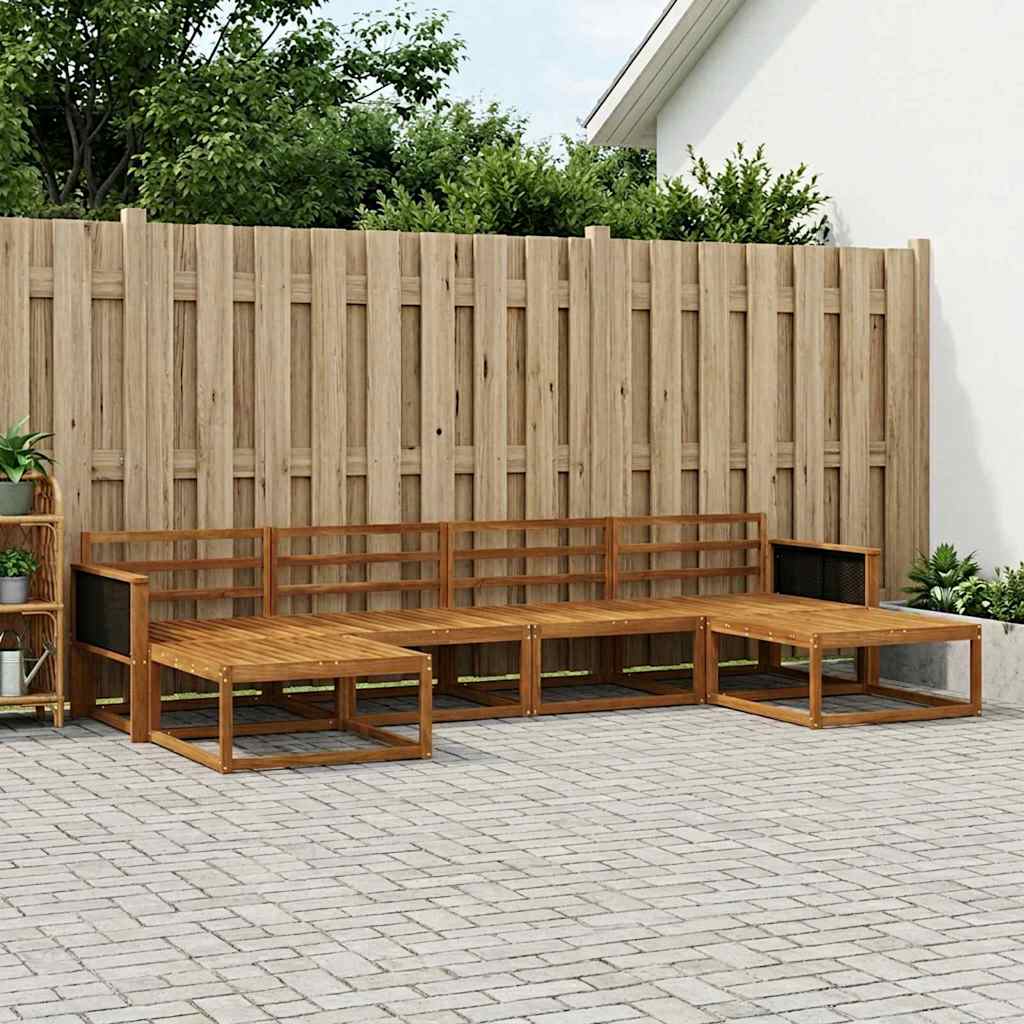 Outdoor-Sofagarnitur 6 pcs Natur Massivholz Akazie