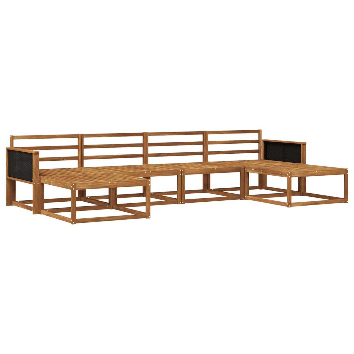 Outdoor-Sofagarnitur 6 pcs Natur Massivholz Akazie