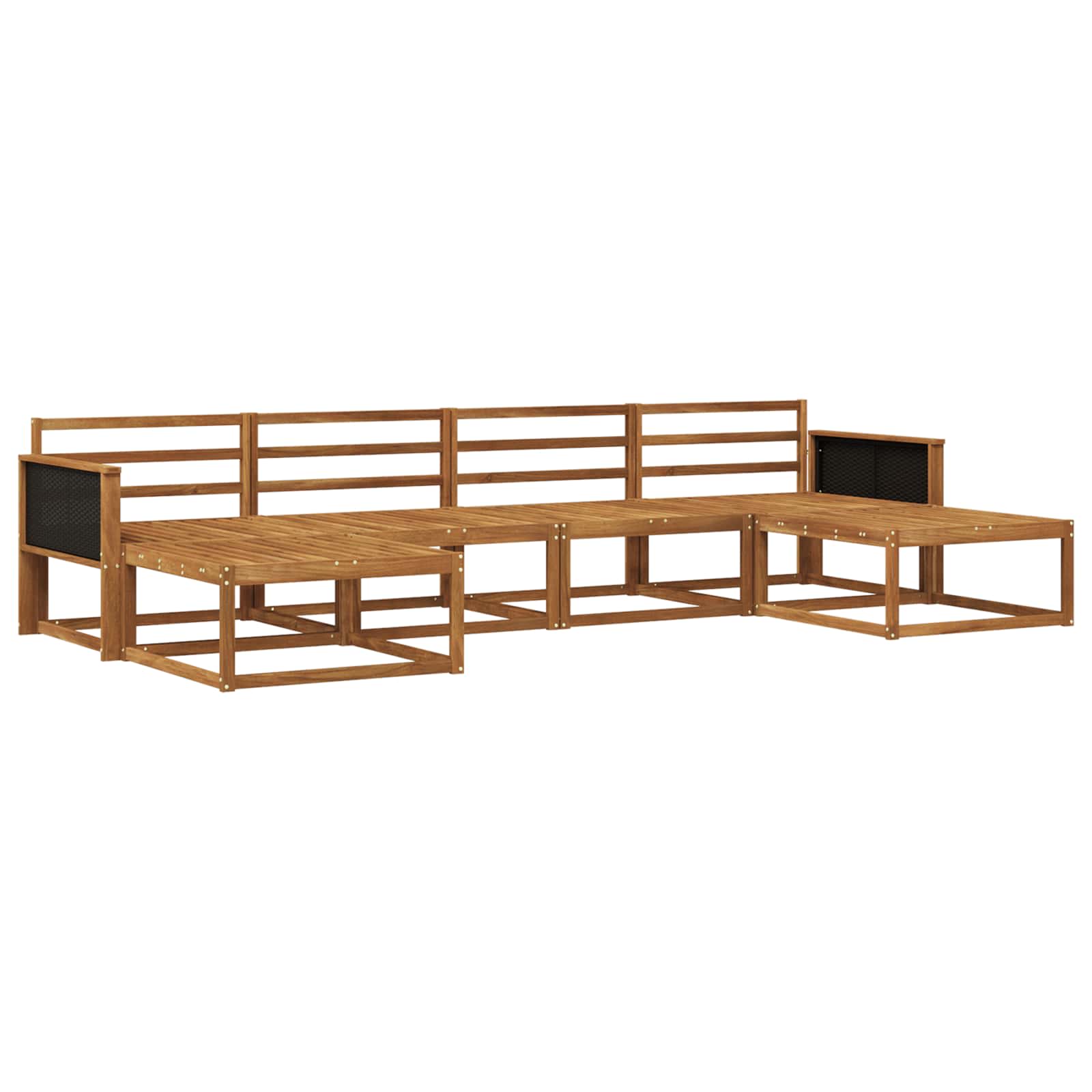 Outdoor-Sofagarnitur 6 pcs Natur Massivholz Akazie