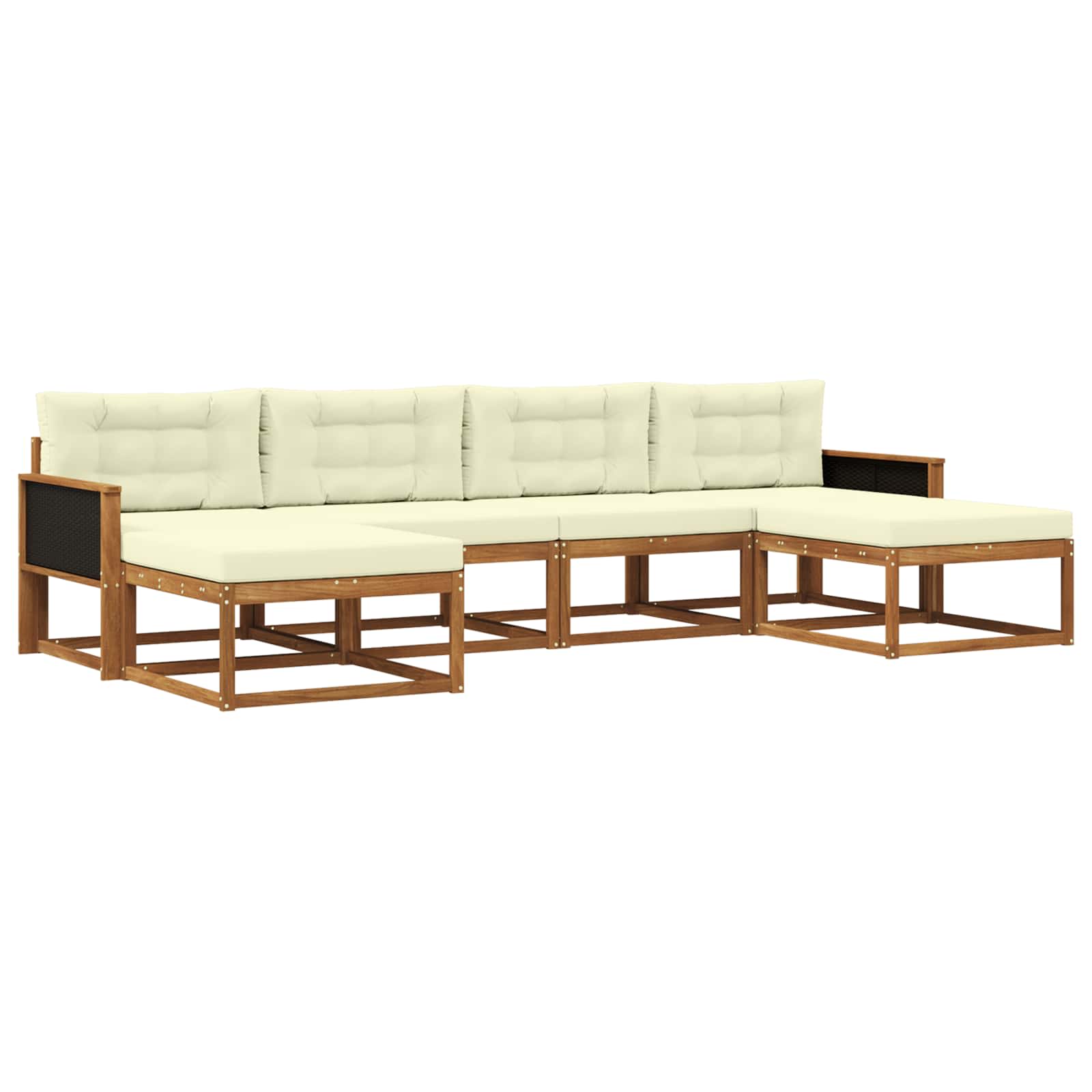 Outdoor-Sofagarnitur 6 stk. Natur und Creme