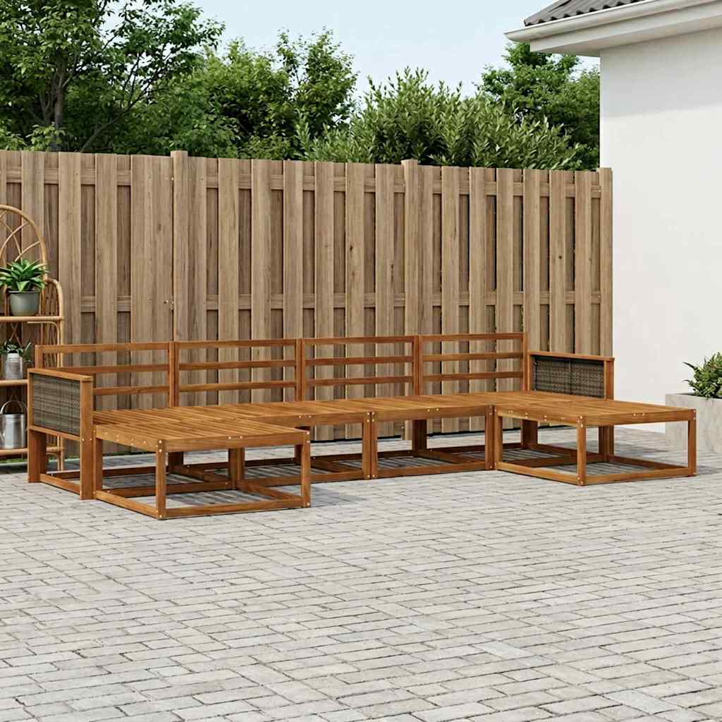 Outdoor-Sofagarnitur 6 pcs Natur Massivholz Akazie