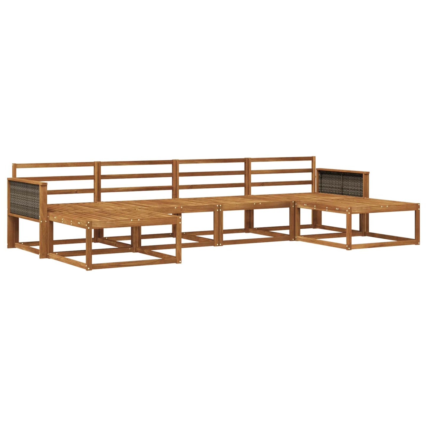 Outdoor-Sofagarnitur 6 pcs Natur Massivholz Akazie