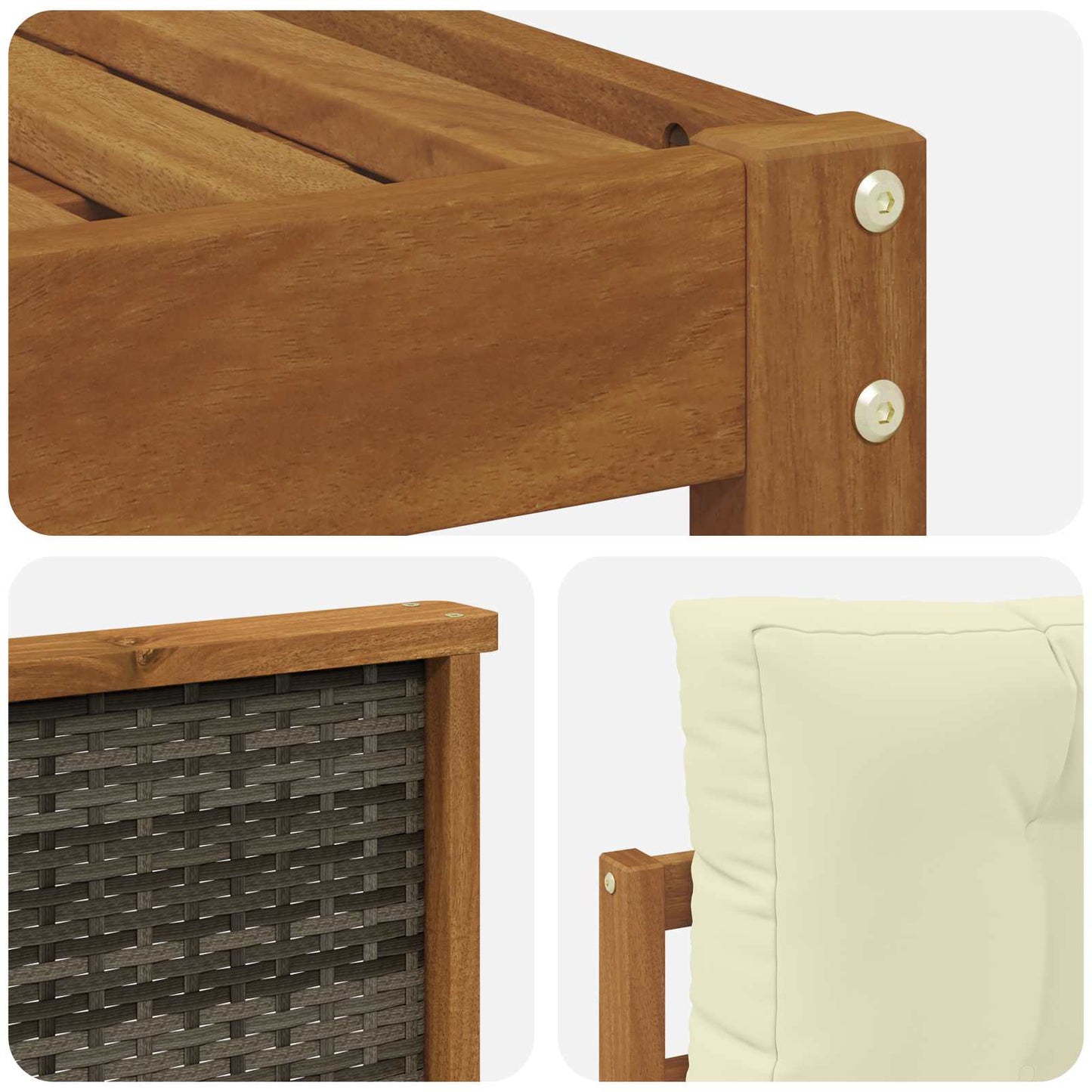 Outdoor-Sofagarnitur 6 stk. Natur und Creme