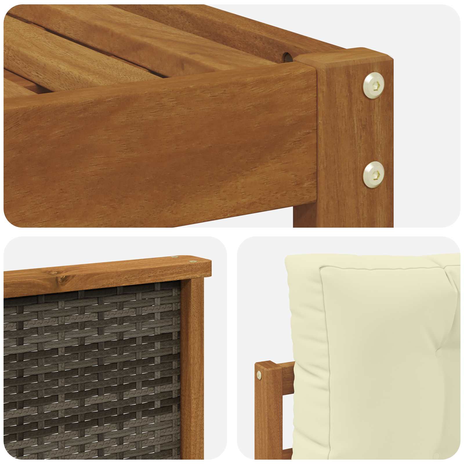 Outdoor-Sofagarnitur 6 stk. Natur und Creme