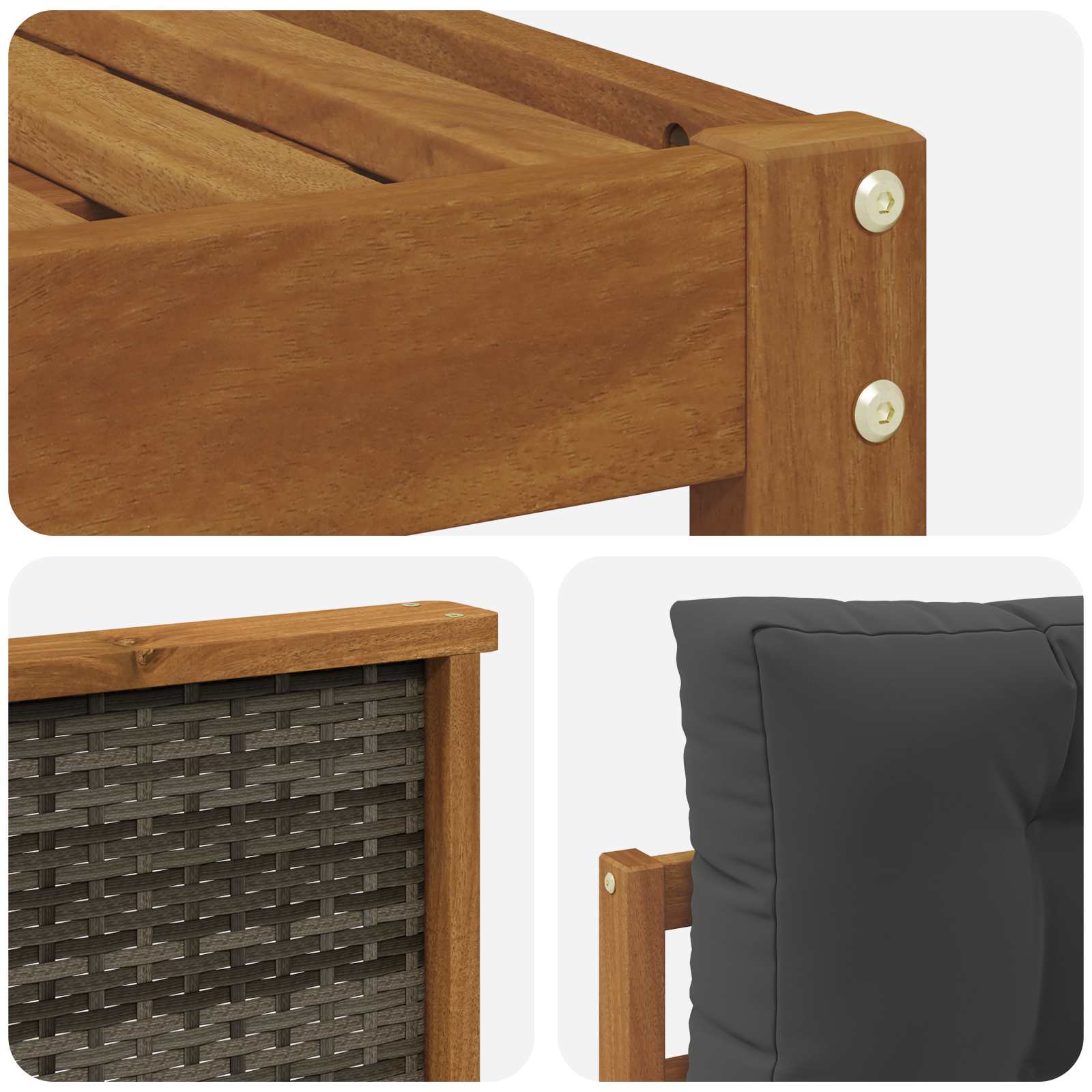 Outdoor-Sofagarnitur 6 stk. Natur und Anthrazit