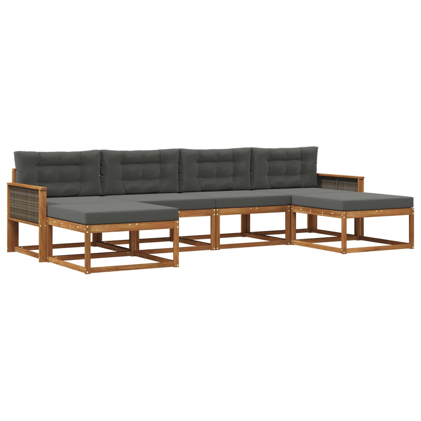 Outdoor-Sofagarnitur 6 stk. Natur und Anthrazit