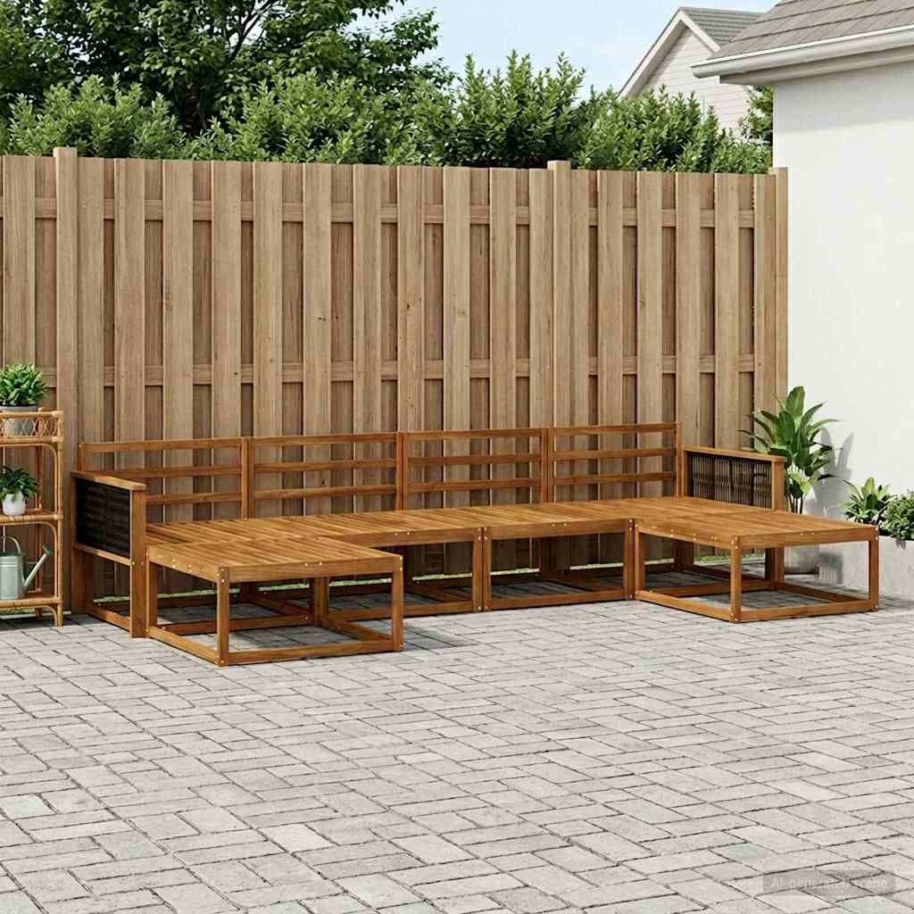 Outdoor-Sofagarnitur 6 stk. Natur Massivholz Akazie