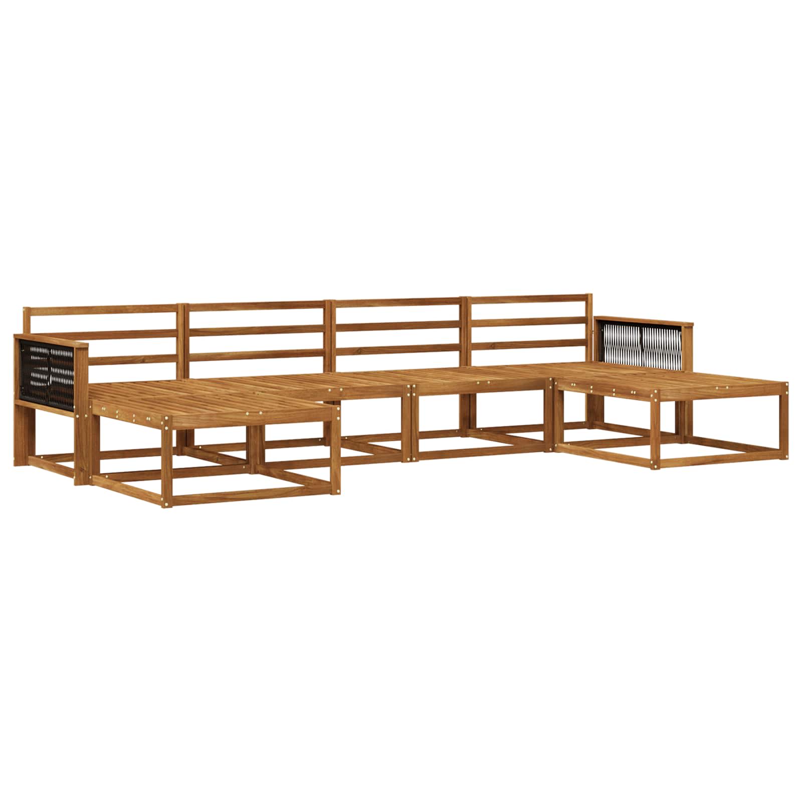 Outdoor-Sofagarnitur 6 stk. Natur Massivholz Akazie