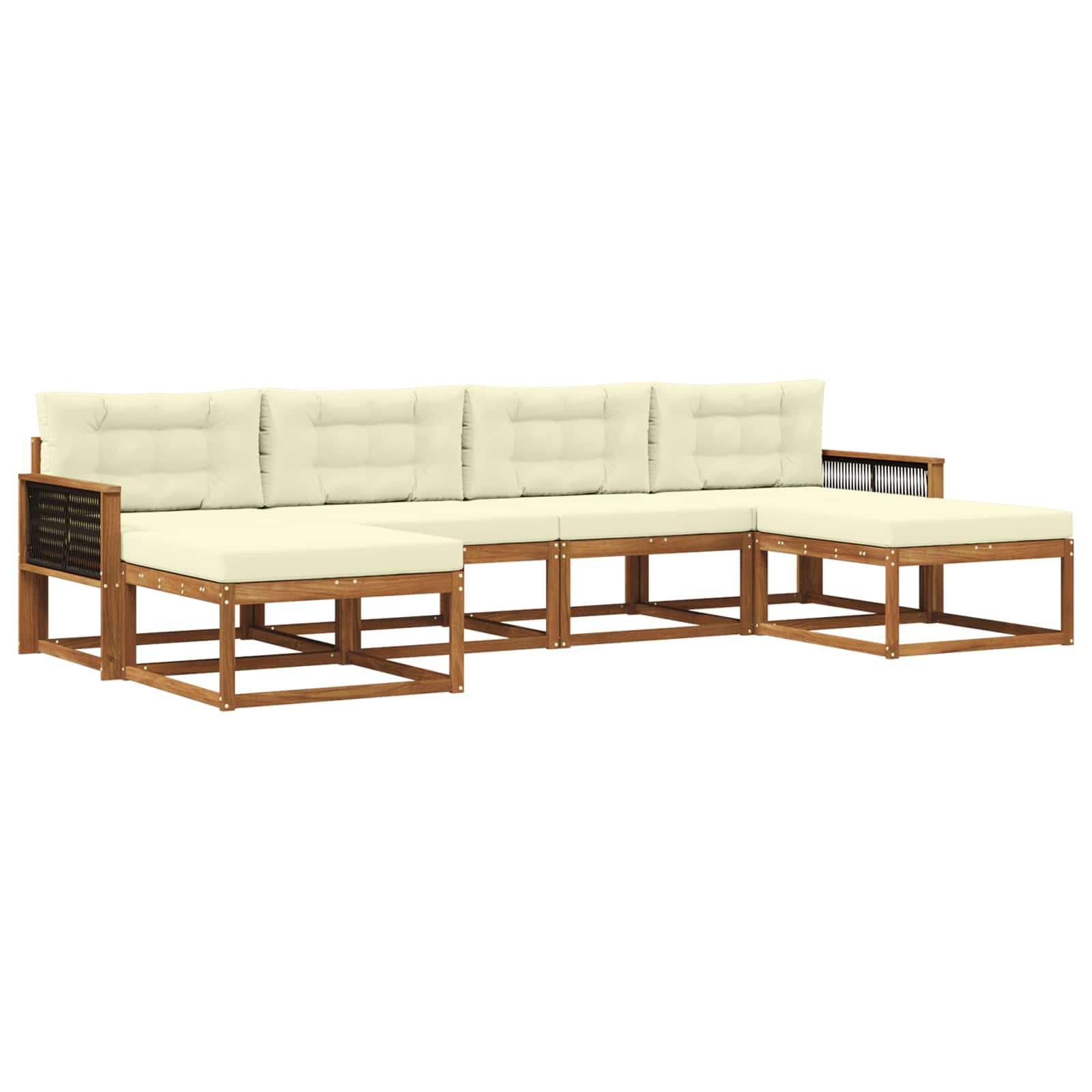 Outdoor-Sofagarnitur 6 stk. Natur und Creme