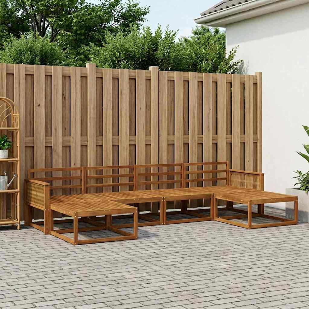Outdoor-Sofagarnitur 6 stk. Natur Massivholz Akazie