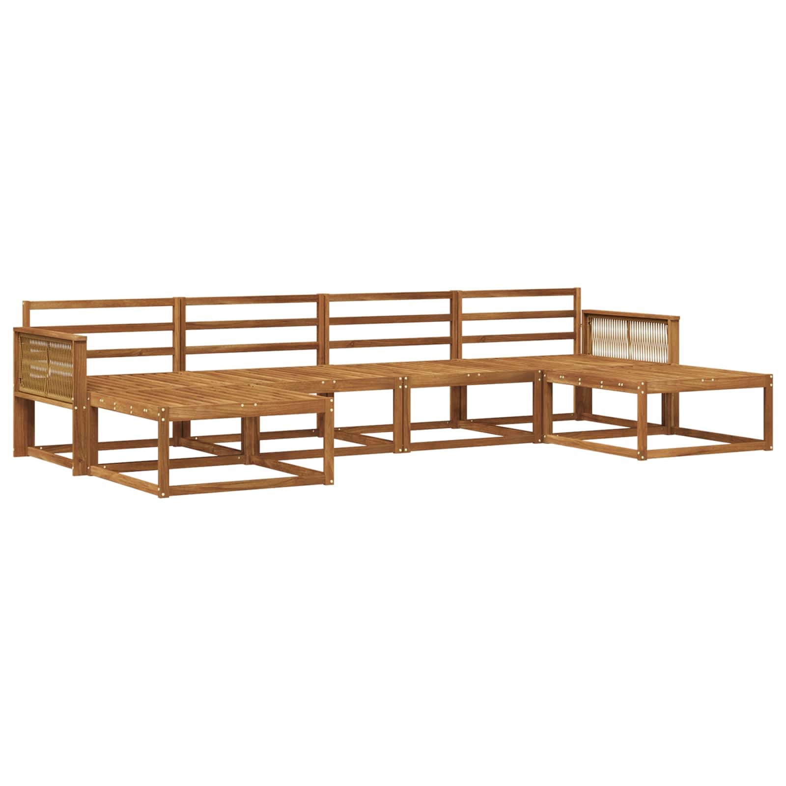 Outdoor-Sofagarnitur 6 stk. Natur Massivholz Akazie