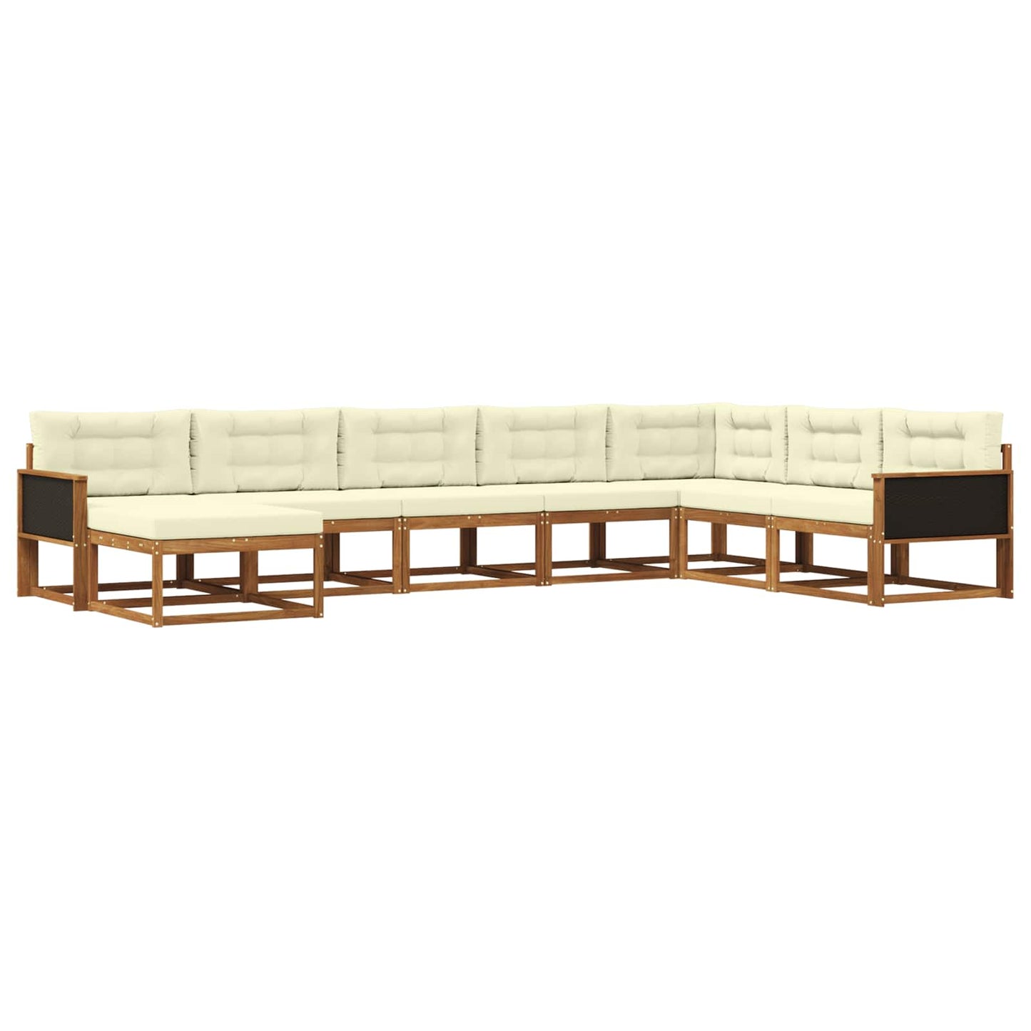 Outdoor-Sofagarnitur 8 stk. Natur und Creme