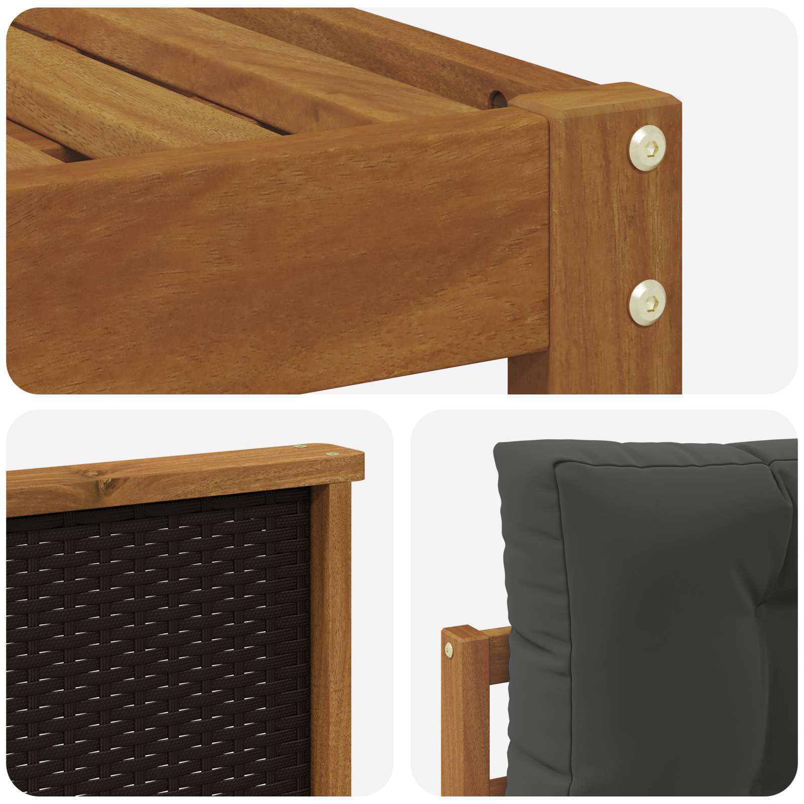Outdoor-Sofagarnitur 8 stk. Natur und Anthrazit