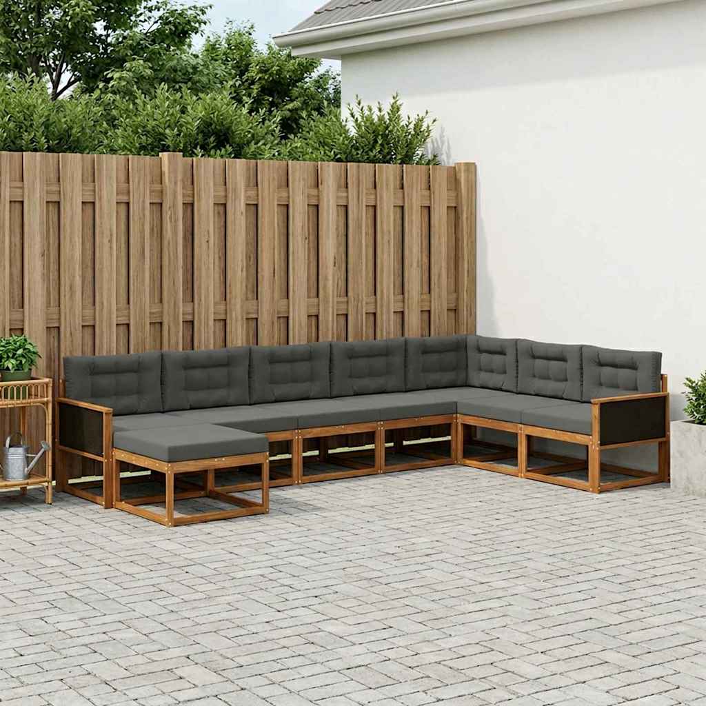 Outdoor-Sofagarnitur 8 stk. Natur und Anthrazit