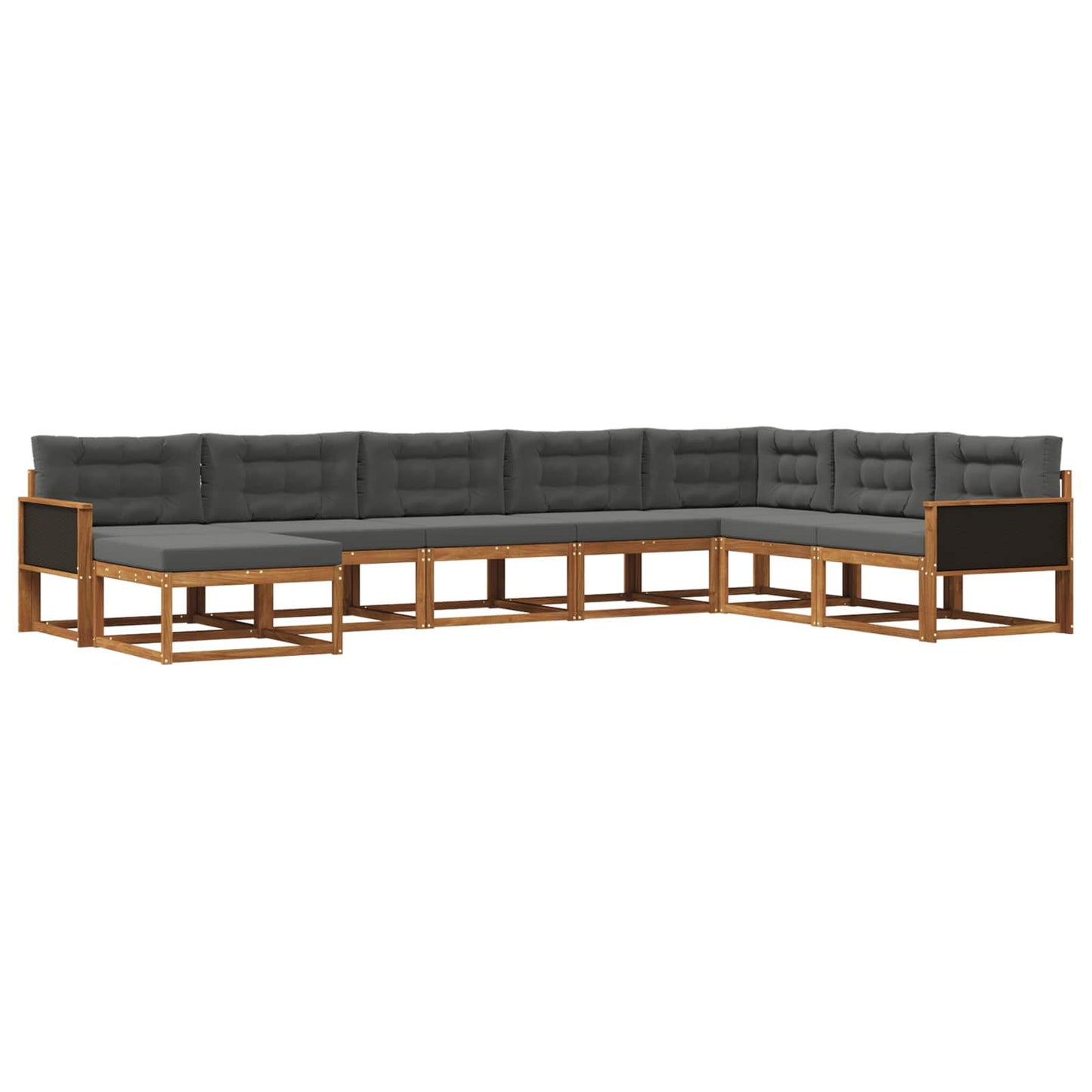 Outdoor-Sofagarnitur 8 stk. Natur und Anthrazit