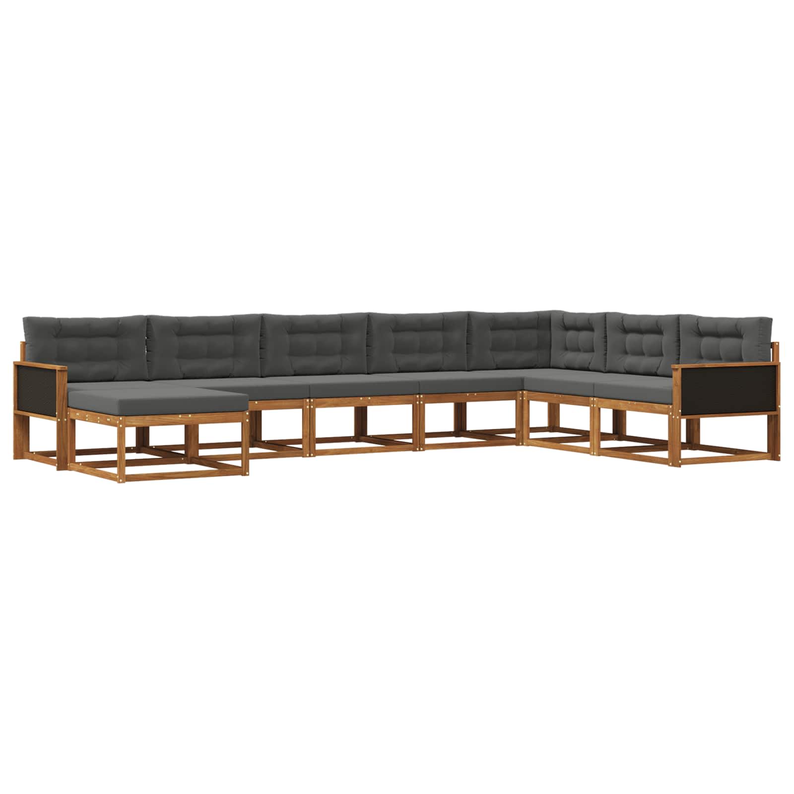Outdoor-Sofagarnitur 8 stk. Natur und Anthrazit