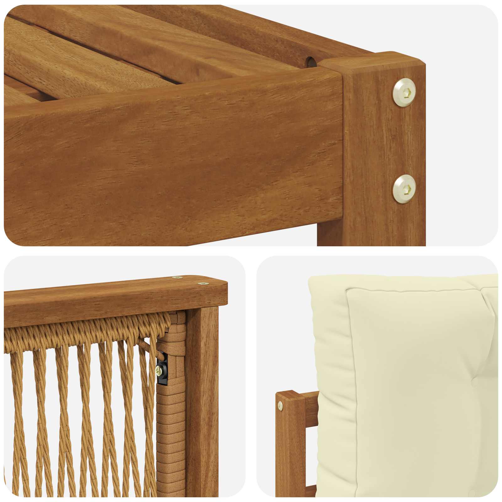 Outdoor-Sofagarnitur 8 stk. Natur und Creme