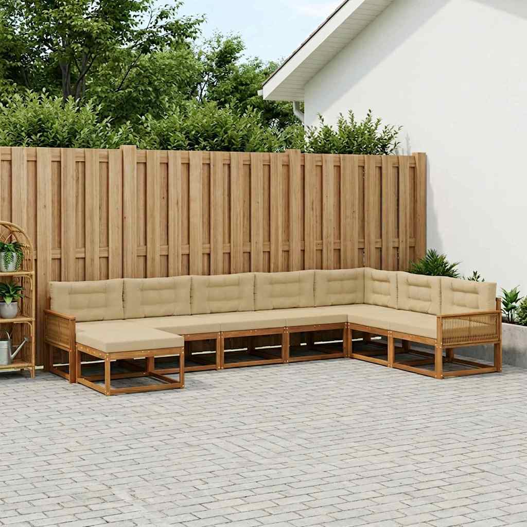Outdoor-Sofagarnitur 8 stk. Natur und Beige