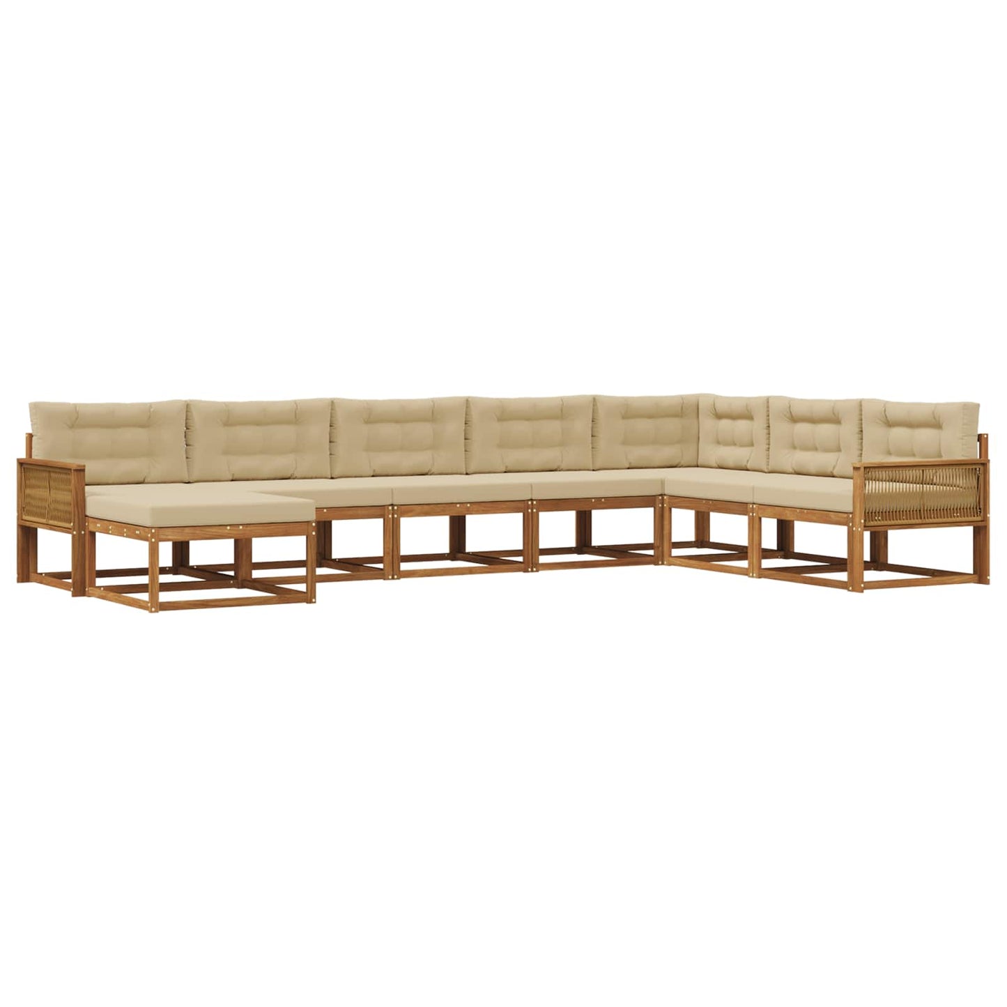 Outdoor-Sofagarnitur 8 stk. Natur und Beige