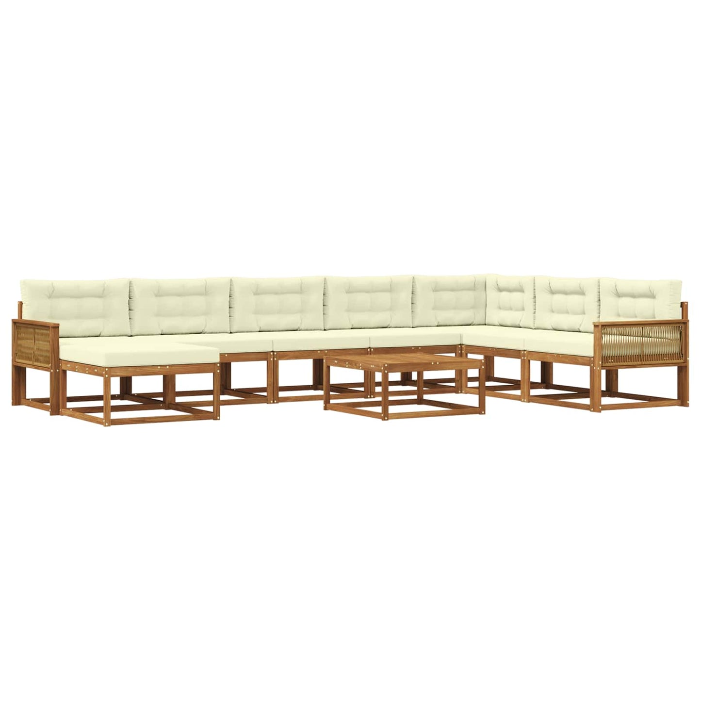 Outdoor-Sofagarnitur 9 pcs Natur und Creme