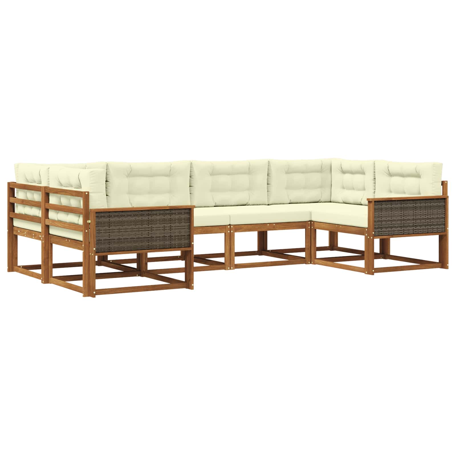 Outdoor-Sofagarnitur 6 stk. Natur und Creme