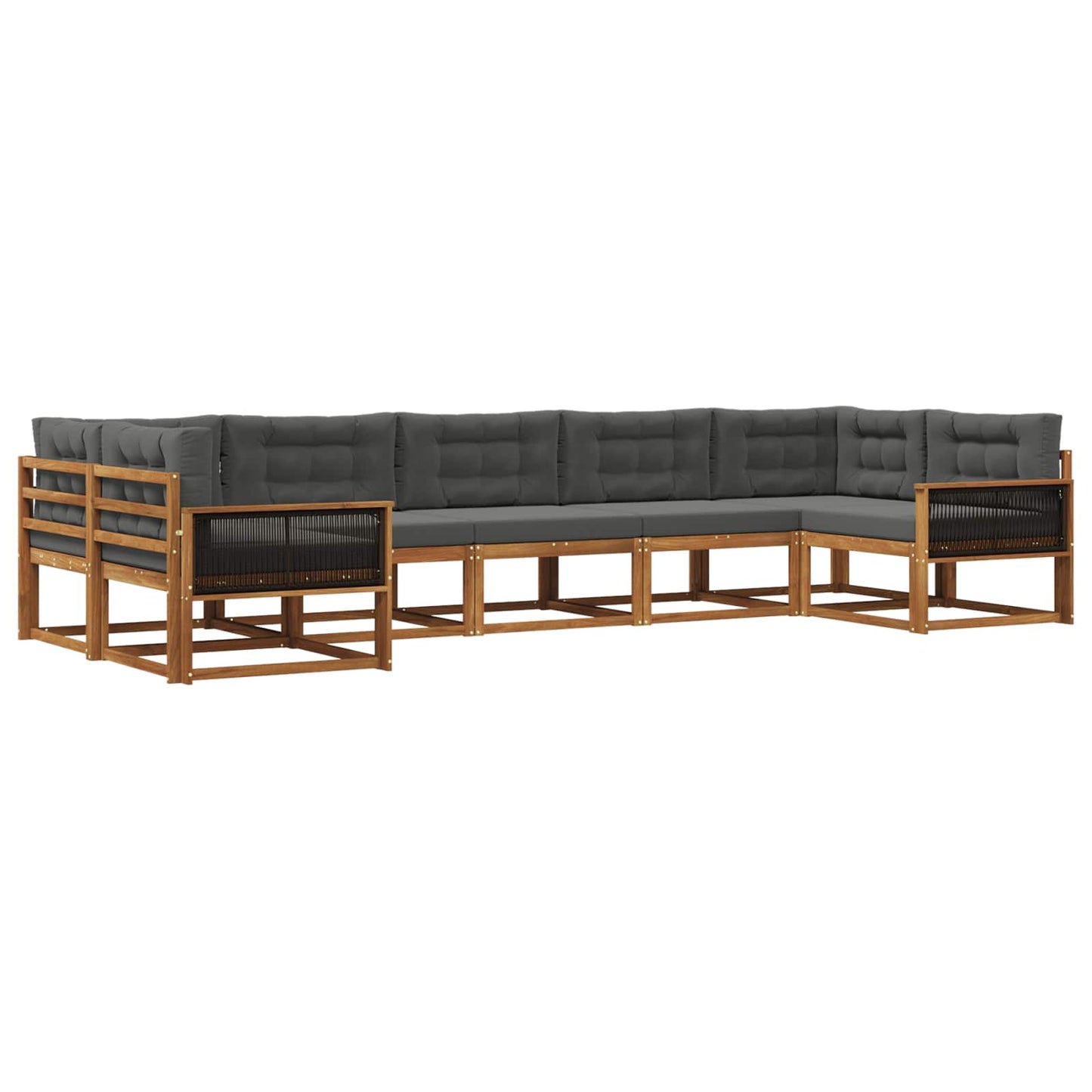 Outdoor-Sofagarnitur 7 stk. Natur und Anthrazit