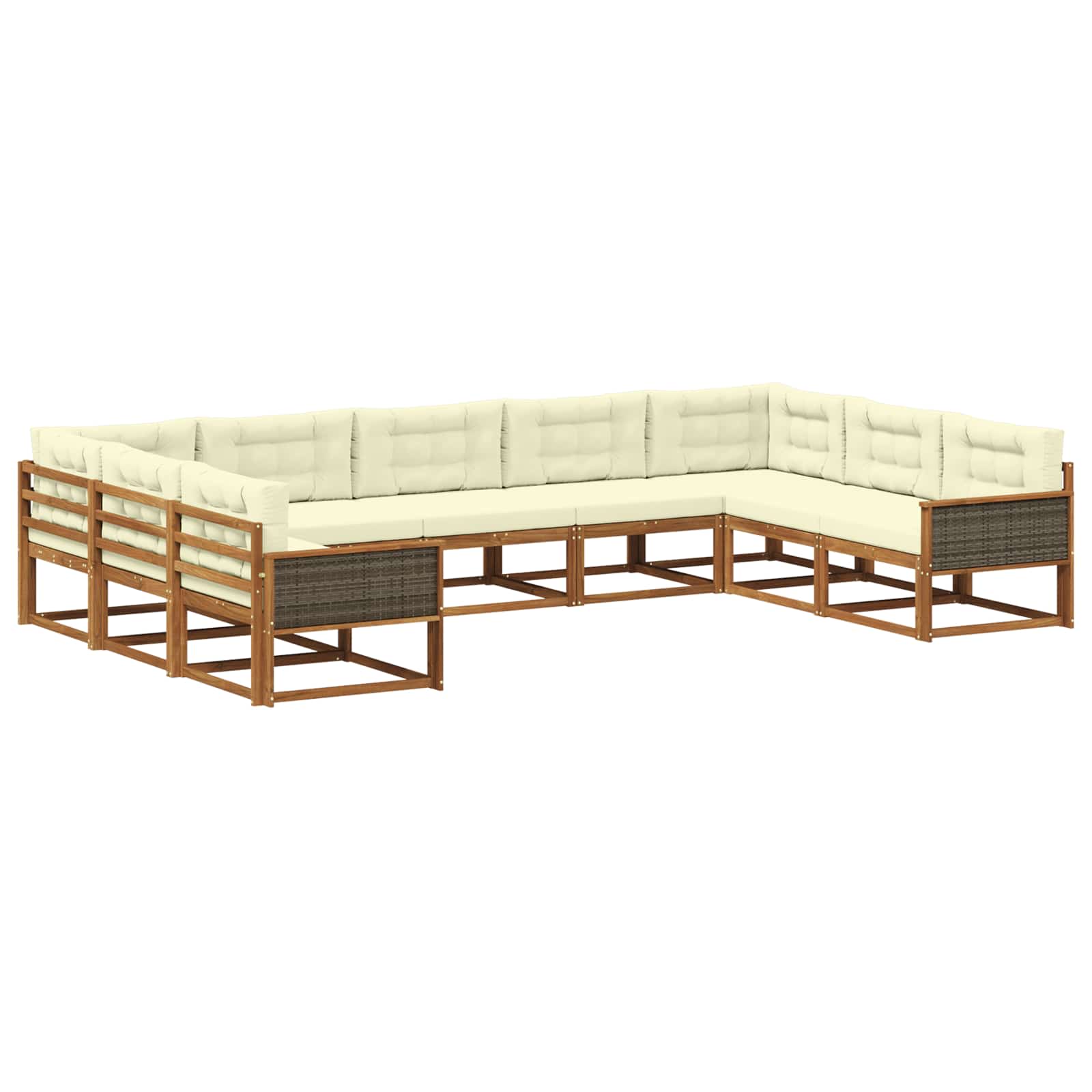 Outdoor-Sofagarnitur 9 stk. Natur und Creme
