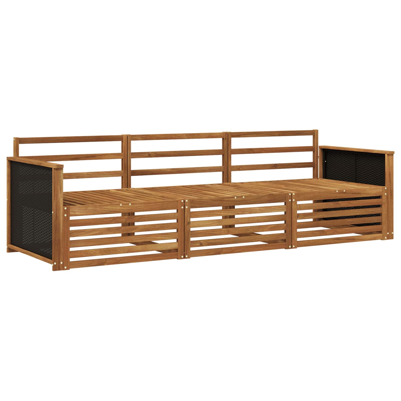 Outdoor-Sofagarnitur 3 pcs Natur Massivholz Akazie